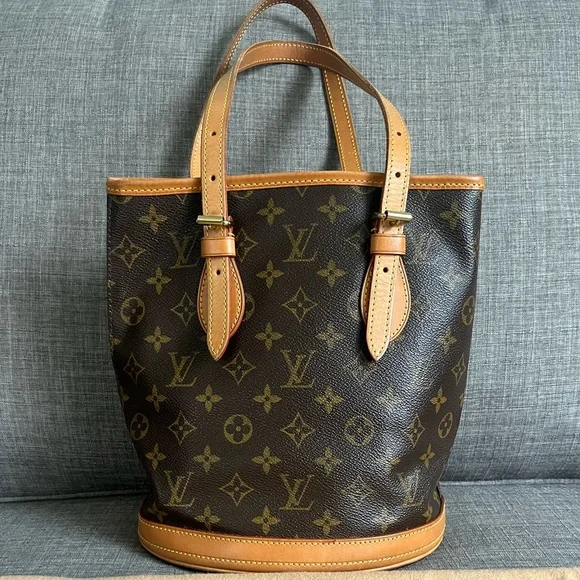 Louis Vuitton Monogram Brown and Tan Bucket Shoulder Bag - Picture 1 of 14